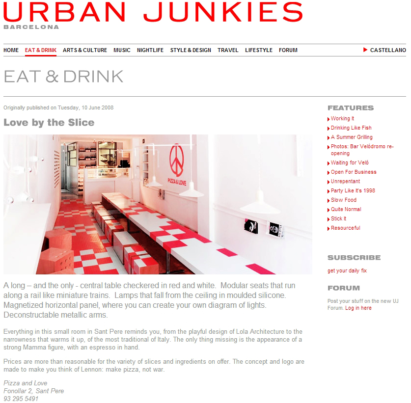 Pizza&Love - Urban Junkies Barcelona - Love by the Slice